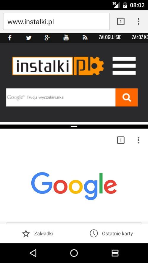 Dzięki temu możliwe jest wyświetlanie dwóch kart przeglądarki na podzielonym ekranie. 4.