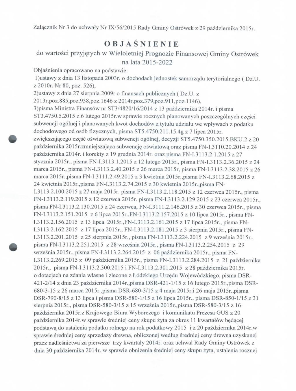 Zalacznik Nr 3 d uchwaly Nr IX/56/2015 Rady Gminy Ostrwek z 29 pazdziernika 2015r.