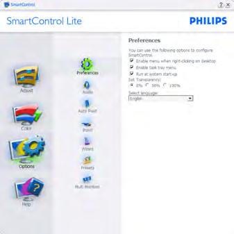 SmartImage Lite Umożliwia zmianę ustawień w celu uzyskania lepszych ustawień wyświetlania, w zależności od zawartości.