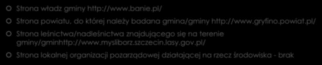 Czy w wymienionych poniżej źródłach można znaleźć informację o funkcjonowaniu gminy na badanym obszarze Natura 2000? (tak/ nie/ nie dotyczy). Podaj link do źródła, na które się powołujesz.