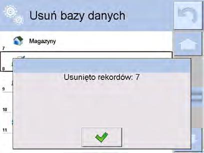 Tabela zawiera wszystkie informacje o wykonanym ważeniu, takie jak: data i czas, masa oraz jednostka masy, tara oraz jednostka tary, numer serii, nazwa operatora, nazwa kontrahenta, nazwa opakowania,