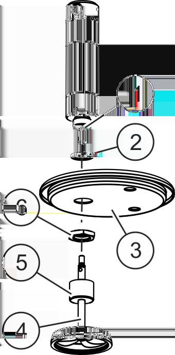 Zbiornik ciśnieniowy materiału MDM 2 l POLSKI Rys. 16: Montaż mieszadła pneumatycznego 9. Upewnić się, że uszczelka ( Rys. 16/2) jest nieuszkodzona i prawidłowo osadzona na bloku łożyskowym. 10.