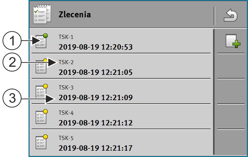 Podstawy Wygląd ekranu w aplikacji ISOBUS-TC 1 Ekran obejmuje rząd pól. Niektóre z nich są wyszarzone. Za pomocą wyszarzonych pól można rozpoznać, w jaki sposób jest skonfigurowana aplikacja.