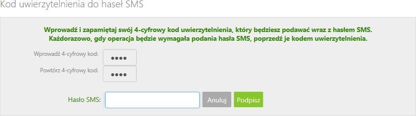 należy poprzedzić je kodem uwierzytelnienia. Ustawienia zatwierdzamy przyciskiem Zatwierdź.
