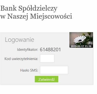 Wprowadzenie kodu uwierzytelnienia do haseł SMS będzie wymagane w oknie autoryzacji operacji (opis w punkcie instrukcji Przelewy jednorazowe) Kod uwierzytelniania