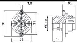 10mm Z WA22K4Z2 WA22K4Z2 WEIPU 3pin+PE, styki przykręcane, na panel WA22K4Z2 WEIPU 3pin+PE, screw termination, panel mount Z WA22K7Z1 WA22K7Z1 WEIPU 6pin+PE, styki do lutowania, na panel WA22K7Z1
