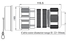 WL52J19T-22 WEIPU złącze okrągłe męskie, 19 pin, średnica przewodów 15-22mm WL52J19T-22 WEIPU male connector, circular, 19pin, cable diameter 15-22mm Z