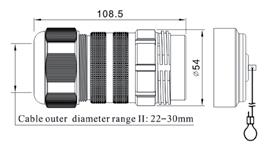 female connector, circular, 19pin, cable diameter 22-30mm Pełne dane techniczne podzespołów prezentowanych w katalogu dostępne są na naszej stronie