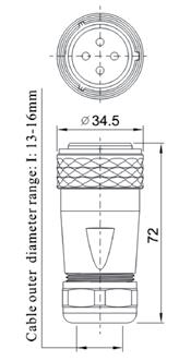 Złącza przemysłowe SA28 - IP67 / SA28 IP67 - industrial connectors maksymalny prąd: do 50A maksymalne napięcie: do 500V osłona: gniazda i wtyki spełniają normy (UL94V-0) materiał styków: mosiądz