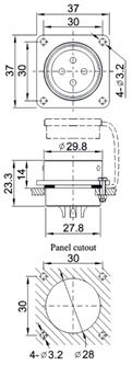 przewodu 13-16mm, czarne SA2810/P3IB-1 WEIPU male circular connector, 3pin, cable diameter 13-16mm, black SA2810/P4IB-1 WEIPU złącze okrągłe, męskie, 4pin, średnica przewodu 13-16mm, czarne