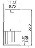 złącza USB / USB connectors Z USBw-Alc wtyk USB typ A, czarny izolator, do lutowania przewodów, odpowiednik: USBP1ASBC plug USB type A, black insulator, solder type, eqivalent: USBP1ASBC Z USBw-Blb