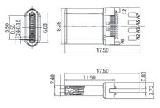 LUMBERG, wtyk USB 2.0 typ A, SMD, czarny izolator, do druku 2410 07 LUMBERG, plug USB 2.0 type A, SMD, black insulator, PCB Z USB3.1w-Csc wtyk USB typ C, 3.1 czarny izolator plug USB 3.