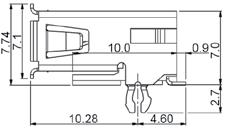 (vertical), czarny izolator, do druku socket USB type A, angled (vertical), black insulator, PCB Z USBg-Arc gniazdo USB typ A, kątowe, czarny izolator, do druku, odpowiednik: USBS1ARB socket USB type