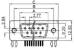 złącza D-SUB cd. / cont. D-SUB connectors złącza szufladowe D-Sub - do druku, kątowe, gęste, standard: 9.4mm D-Sub connectors, for PCB montage, straight, high density, standard: 9.