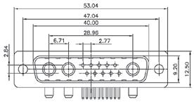 do druku - 2 piny wysokoprądowe pin female, straight, for PCB mounting - 2 high current pins Z DWKG02w2 gniazdo męskie, kątowe, do druku - 2 piny wysokoprądowe male socket, angled, for PCB mounting -