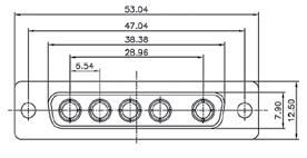 pins wtyk żeński - 3 piny wysokoprądowe female connector, solder wires - 3 high current pins gniazdo męskie, proste, do druku - 3 piny wysokoprądowe male connector, straight, for PCB mounting - 3
