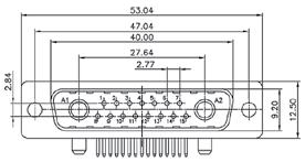 kątowe, do druku - 7 pinów w tym 2 wysokoprądowe female connector, angled, for PCB mounting - 7 pin including 2 high current Z DWG08w8 Z DWW08w8 Z DWDG08w8 gniazdo męskie - 8 pinów wysokoprądowych