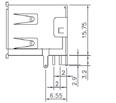 0 typ B, kątowe, czarny izolator, do druku, odpowiednik: USBS1BRB socket USB type B, angled, black insulator, PCB, eqivalent: USBS1BRB Z USBg-Brb LUM 2411 02 LUMBERG, gniazdo USB 2.