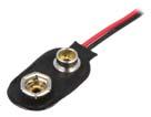 ZŁĄCZA DO BATERII / BATTERY CONNECTORS BAT BS-IC złącze do 1 baterii 6F22, 6LR61, czarne, asymetryczne, z