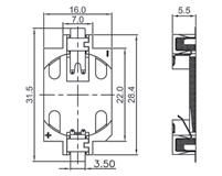 : 1, battery diameter: 20mm, height: 5,5mm BAT DS1092-10-W6L podstawka baterii CR20xx (CR2016, BR2020, CR2025, CR2032, DL2016, DL202),