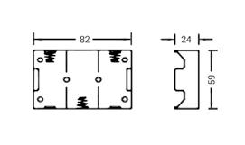 na 1 baterię AA, R6, czarny, z przewodami 150mm, wysokość: 57mm, szerokość: 17mm battery holder for 1 battery AA,