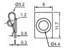 montaż: wciskany, wysokość: 11,7mm, szerokość: 8mm spring contact Comf