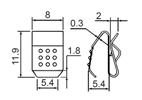 mounting, height: 11,9mm, width: 8mm BAT 309A styk do 1 baterii AA, R6