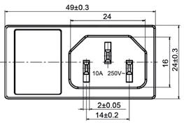 standard: IEC 320 C14 Z IEC145F-RS gniazdo męskie IEC na