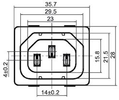 IEC panel connectors (AC power) typ złączy: