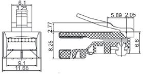 32mm plug 8P8C ethernet - short 12.