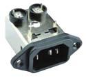 złącza panelowe IEC (zasilające AC) z FILTREM / IEC panel connectors (AC power) with FILTER typ złączy: IEC CN / USA