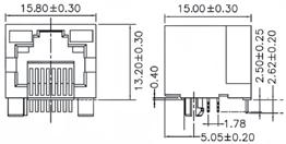 druku, z kołnierzem modular jack 8P8C, mini size, angled, for PCB, with panel stops gniazda RJ kątowe, małogabarytowe / Modular Jacks, low size Z TG4P4Cgke Z TG6P2Cgke Z TG6P4Cgke Z TG6P6Cgke Z