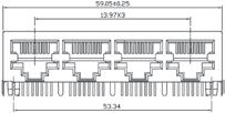 1x4 gniazda 8P8C strip 1x4 modular jack 8P8C listwa jednorzędowa 1x8 gniazda 8P8C
