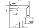 connector with 10/100 Base-T integrated magnetics LPJ0017CNL Z LPJ0037FBNL pojedynczy port 10/100 Base-TX RJ45 z transformatorem sieciowym LPJ0037FBNL RJ45 connector with 10/100 Base-TX Integrated