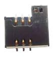0mm SIMMP-00601BR09-G Kingfont SIM card socket, 6 pins, with metal holder,