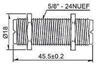 pin brass gold plated Z UHF704 wtyk UHF męski prosty, zaciskany na kabel RG213, izolator