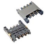 card socket, 6 pins, with push in/out, gold plated contacts Z SIM-M08-micro SIMMP-00801B033-G KINGFONT podstawka karty