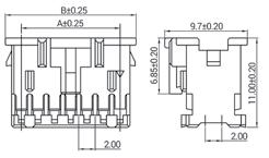 00mm female connector, 2x02 pin, pitch 2.00mm złącze żeńskie, 2x03-pin, raster 2.00mm female connector, 2x03 pin, pitch 2.00mm złącze żeńskie, 2x04-pin, raster 2.