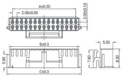 00mm male connector, angled, 2x02 pin, pitch 2.00mm złącze męskie, kątowe, 2x03-pin, raster 2.00mm male connector, angled, 2x03 pin, pitch 2.00mm złącze męskie, kątowe, 2x04-pin, raster 2.