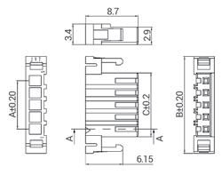 ZłĄcza kablowe raster: 2.00mm / Cable connectors pitch: 2.00mm Z SAN-2P Z SAN-4P Z SAN-5P Z SAN-6P Z SAN-8P gniazdo SAN 2pin, raster 2.00mm female SAN 2pin, pitch 2.00mm gniazdo SAN 4pin, raster 2.