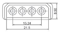 temperatura pracy: od -40 C do +105 C kolor: biały max: 600V, 23A insulation resistance: 1000 MΩ min. operating temperature: -40 C do +105 C color: white max.