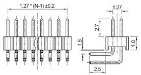 SMT, gold plated contacts Z L2x40S 1.