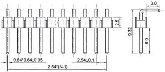 listwy stykowe cd. / cont. pin headers listwy stykowe, raster: 2.54mm cd. cont. pin headers, pitch: 2.
