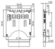 9SDE-REV SDJMF-0T901B000 KINGFONT podstawka SD Memory Card, z wyrzutnikiem, tryb