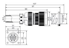 ZŁĄCZA PRZEMYSŁOWE Y2SM / Y2SM INDUSTRIAL CONNECTORS Z CY2SM-2 Z CY2SM-3 Z CY2SM-4 Y2SM-2TK/ZJ Dafa Linker- 2pin, średnica pinów 2.