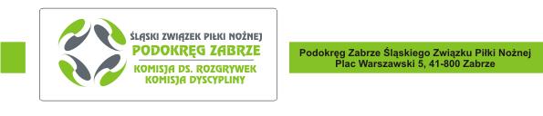 Zabrze, dnia 17.06.2019r. KOMUNIKAT NR 17/w/2018-2019 Komisji ds. Rozgrywek i Komisji Dyscypliny Podokręgu Zabrze SPRAWY KOMISJI DS. ROZGRYWEK I.