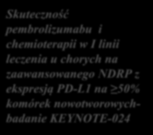 Skuteczność pembrolizumabu i chemioterapii w I linii