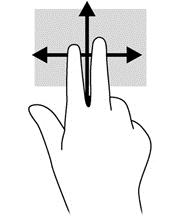 Zbliżanie palców/rozciąganie Gesty zbliżania palców i rozciągania umożliwiają zmniejszanie lub powiększanie obrazów i tekstu.