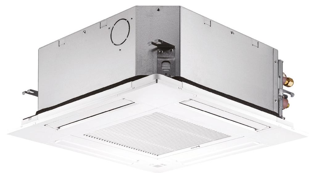 Klimatyzatory kasetonowe 4-stronne Mitsubishi SLZ-KF - lekkie, kompaktowe, równomiernie rozprowadzają powietrze, opcjonalnie czujnik 3D i-see, energooszczędne (A+).