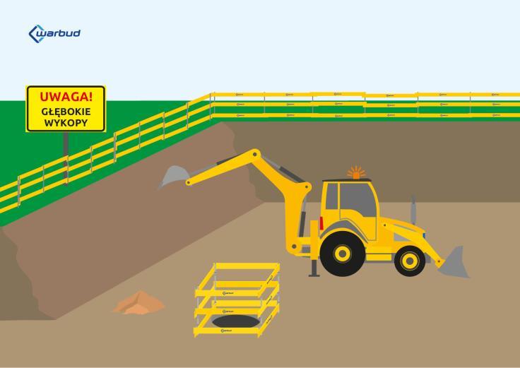Oznakowanie wykopu, studzienek zgodnie ze Standaryzacją WARBUD;
